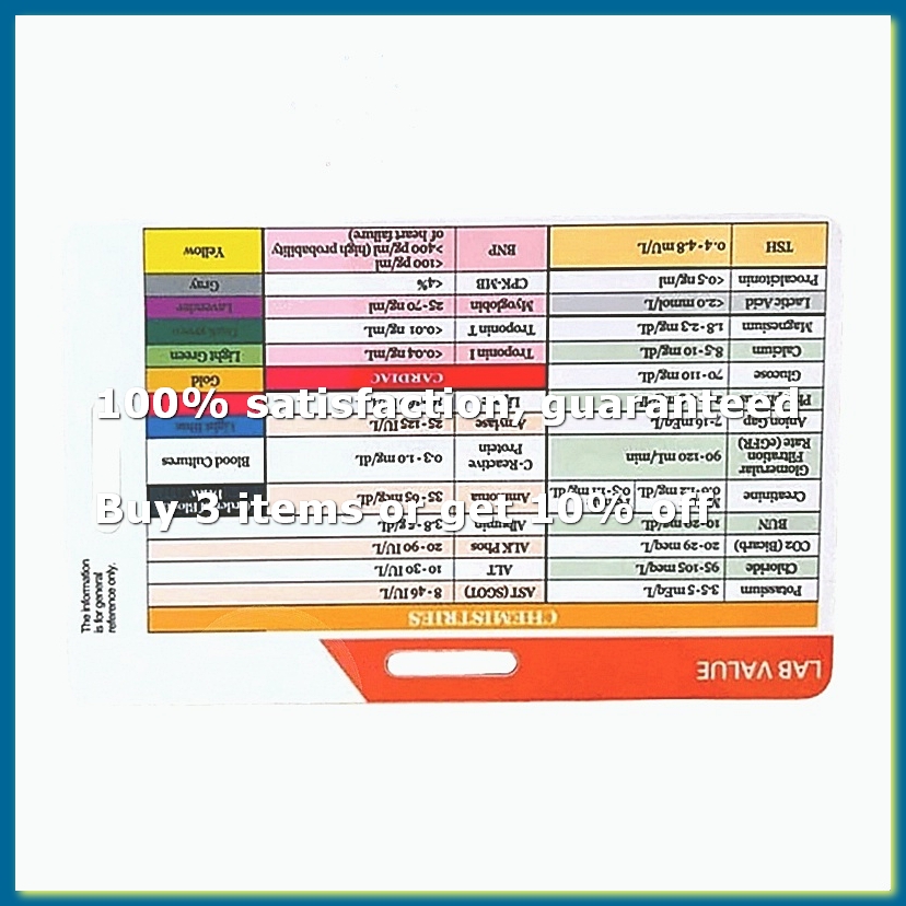 Tarjeta de Referencia para Val - Medical Lab Values reseña y precio